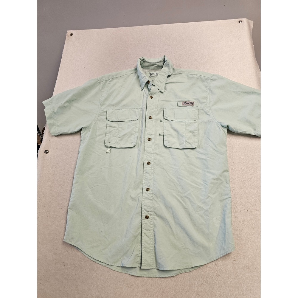 Bimini Bay Outfitters Mens Large Mint‎ Green Short Sleeve Fishing Shirt Vented L